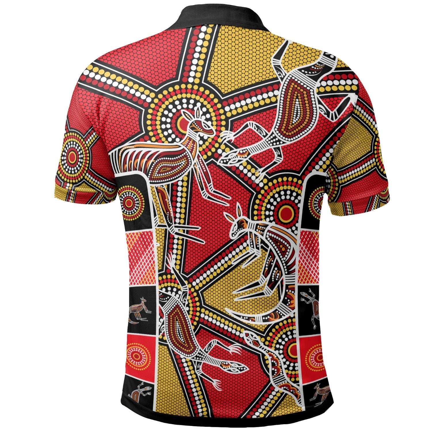 Aboriginal Polo Shirts, Kangaroo Dot Painting Patterns - Vibe Hoodie Shop