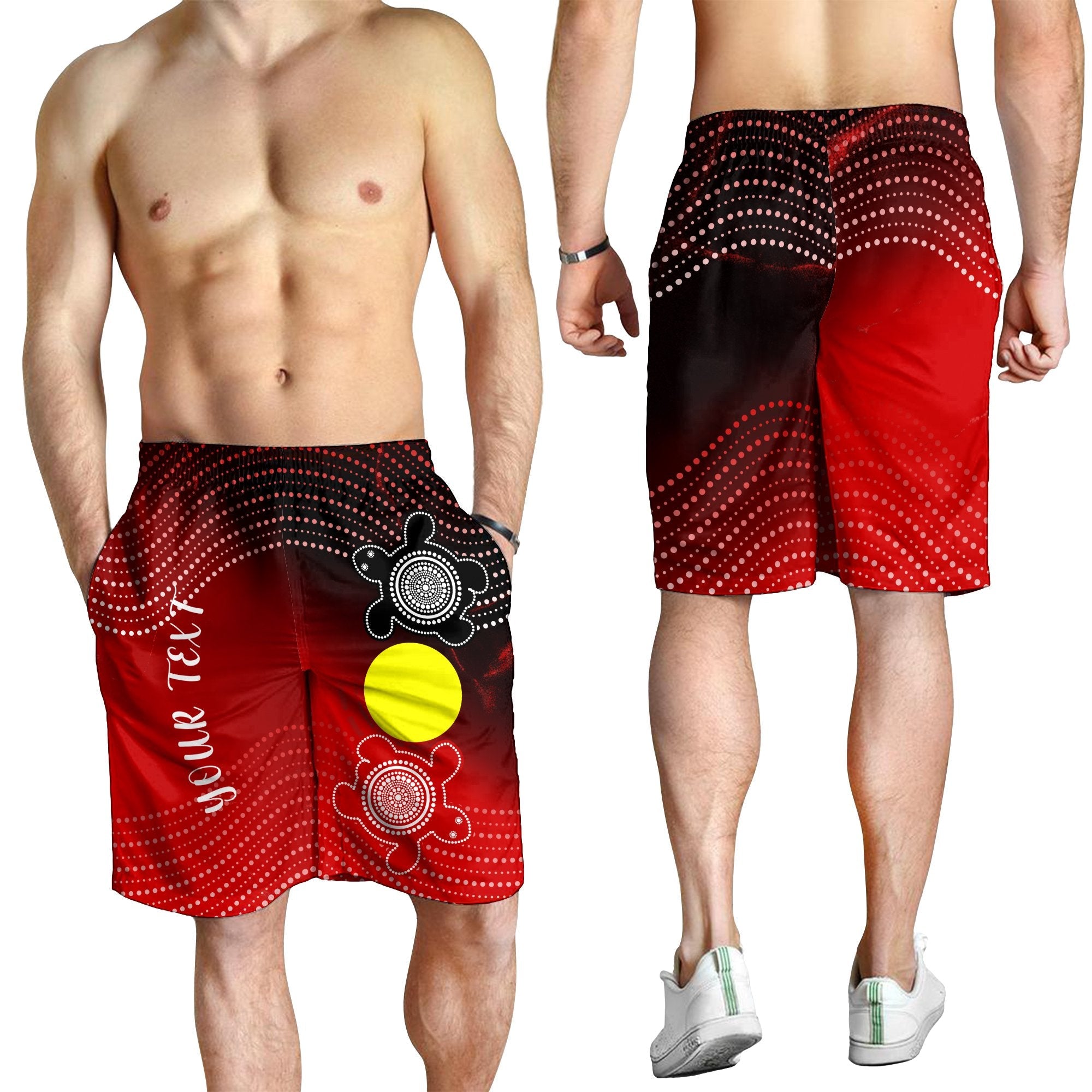 Custom Aboriginal Men's Shorts - Indigenous Circle Dot Painting Style - - Vibe Hoodie Shop