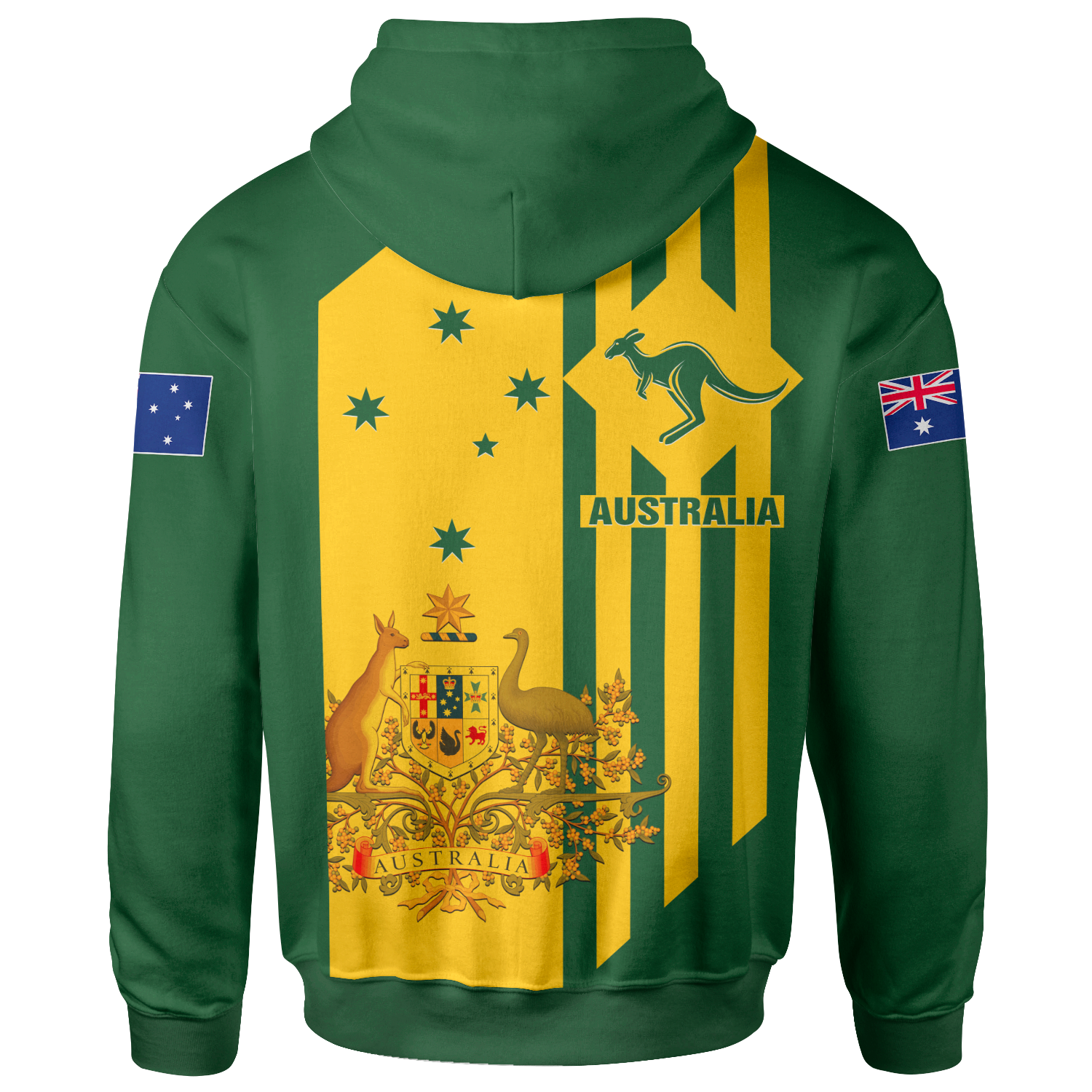 Custom Hoodie - Australia Kangaroo Sign National Color - Vibe Hoodie Shop