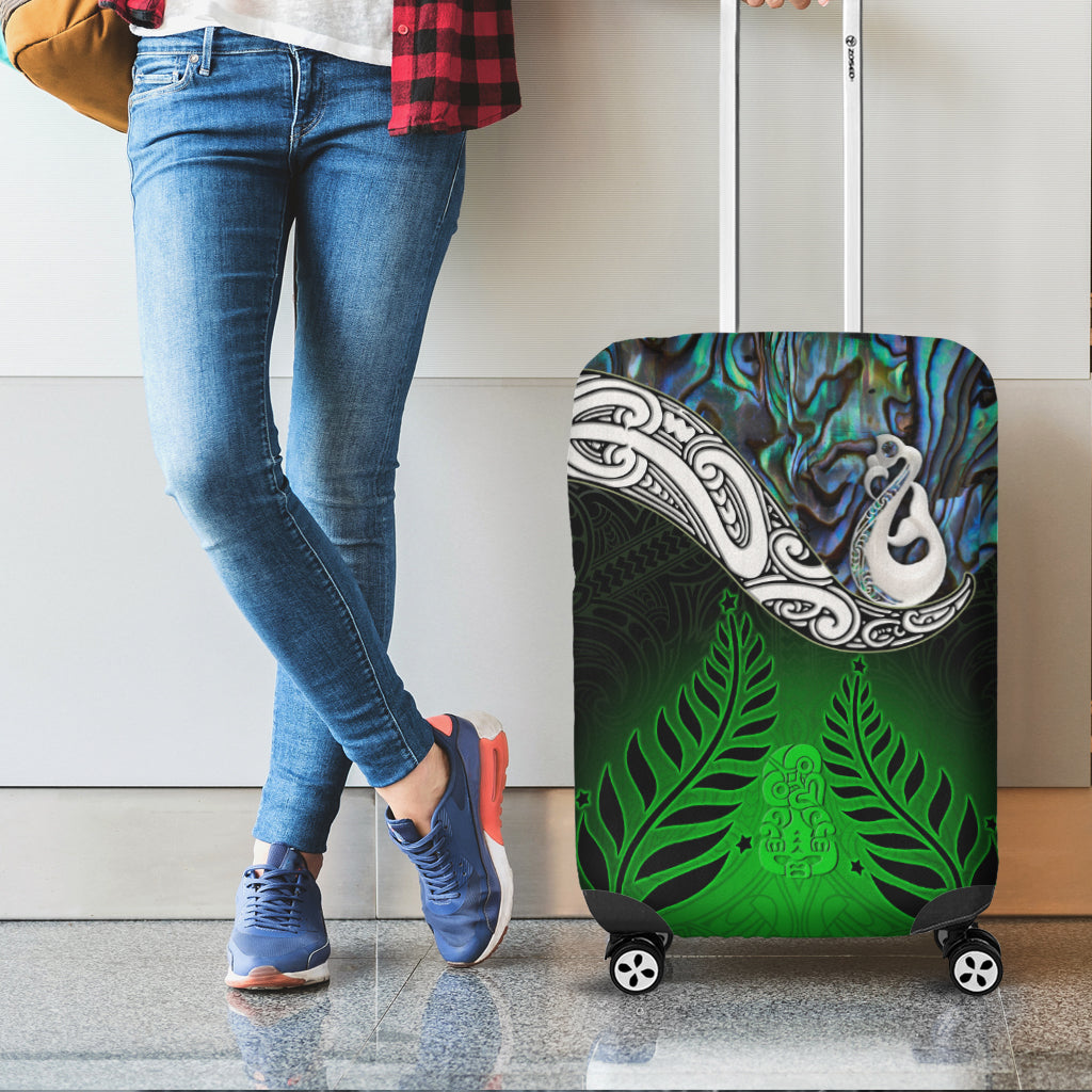 New Zealand Maori Luggage Covers - Manaia Paua Shell Glitter Green LT4 - Vibe Hoodie Shop