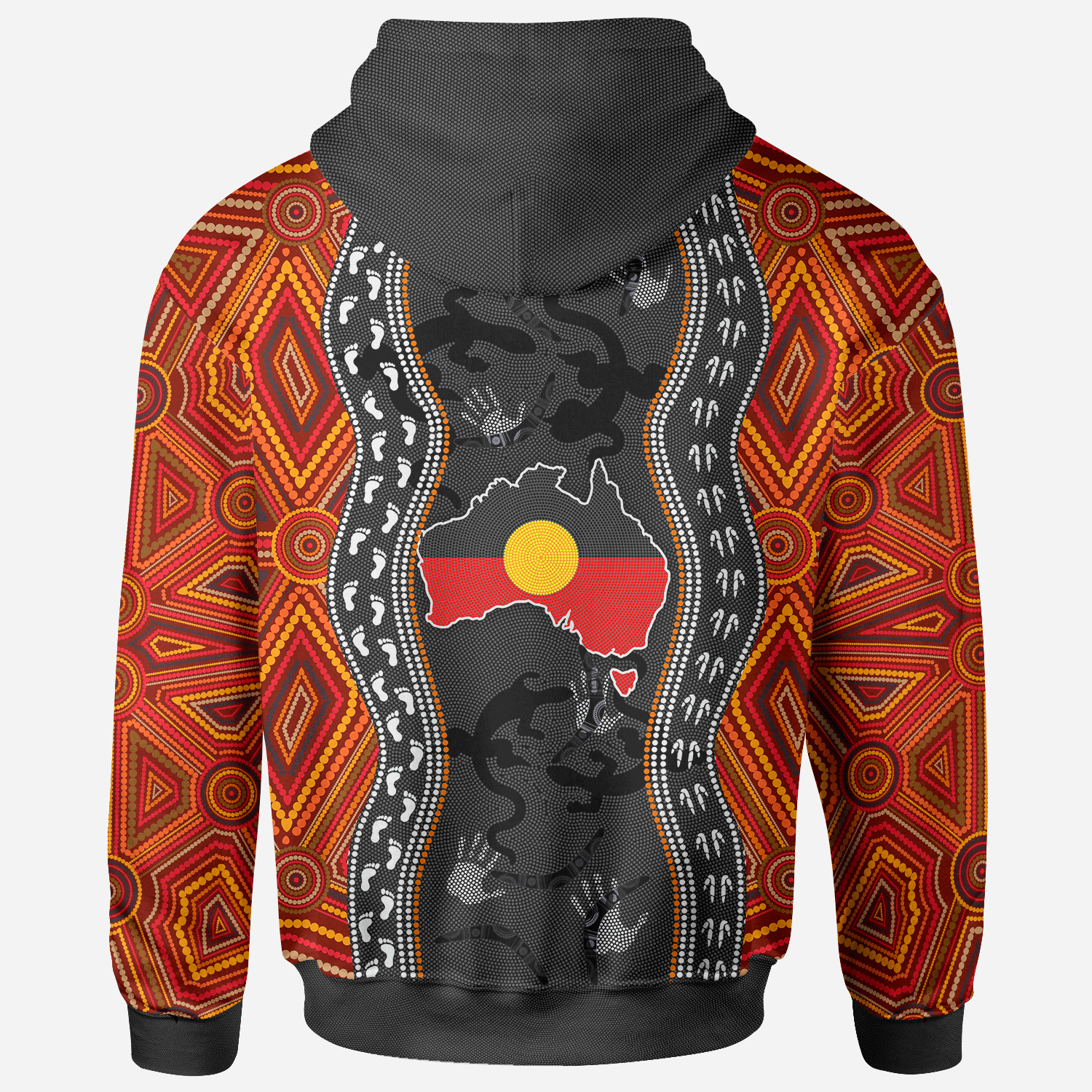 Aboriginal Zip - Up Hoodie - Australia Indigenous Map - Vibe Hoodie Shop