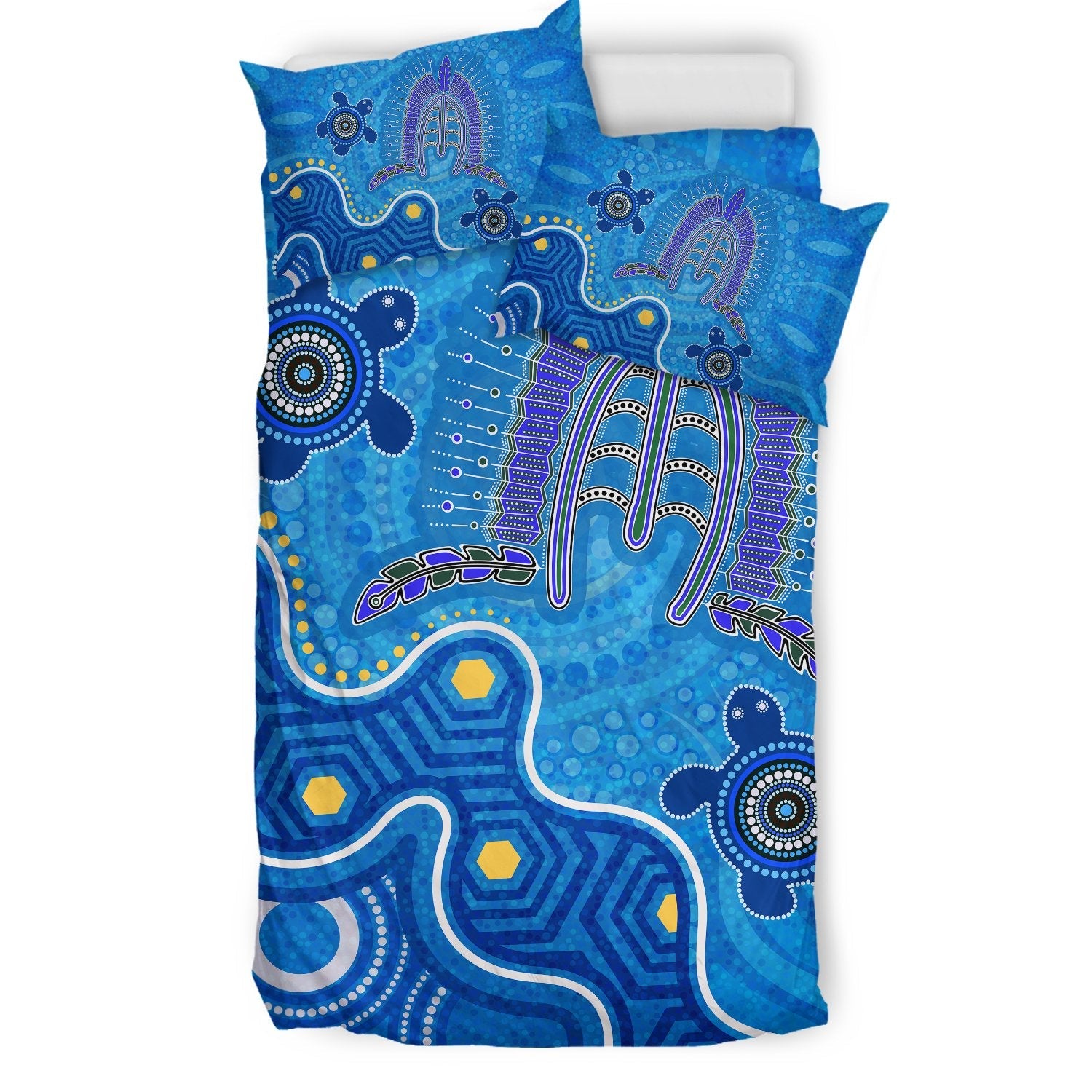 Torres Strait Bedding Set - Dhari And Turtle - Vibe Hoodie Shop