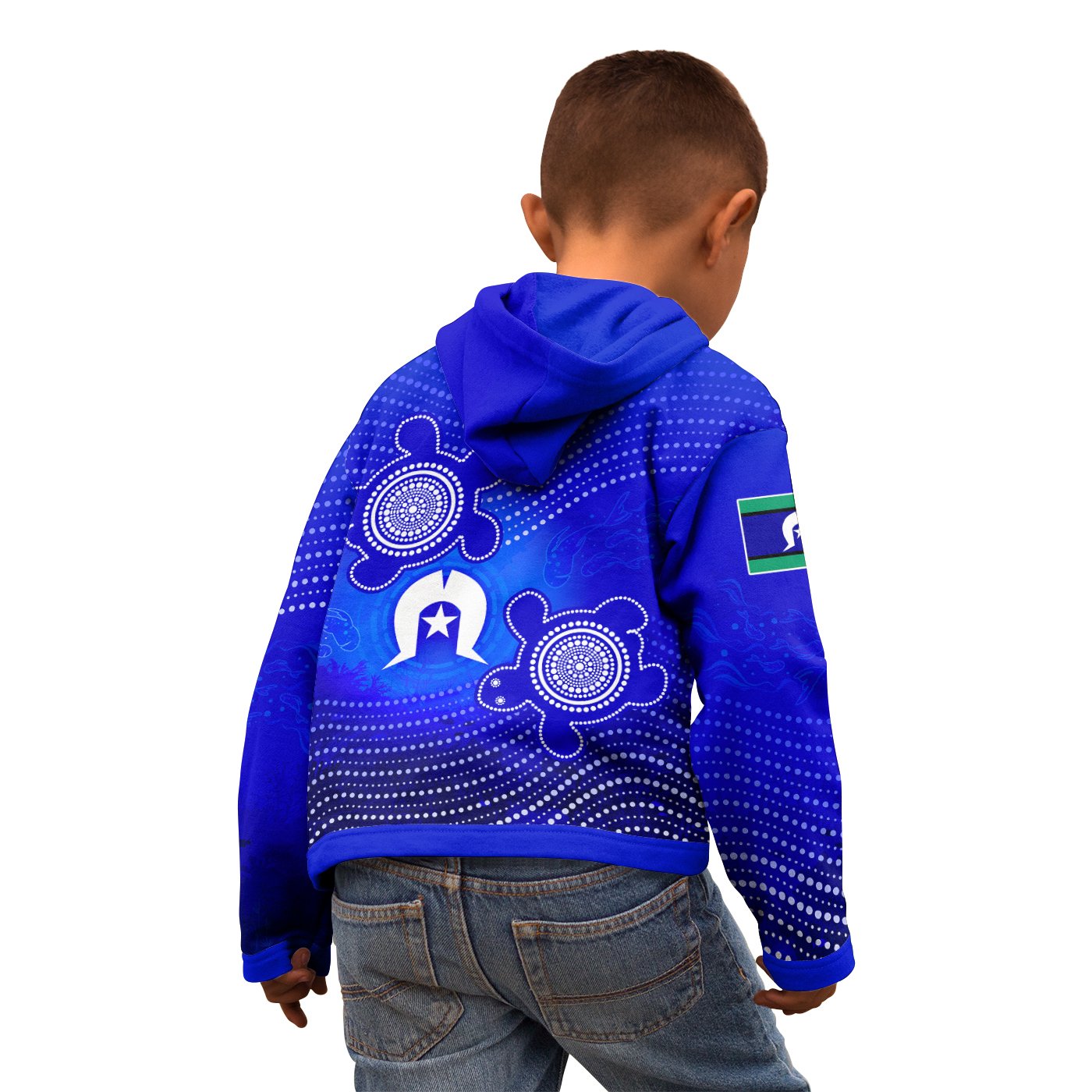 Torres Strait Islanders Kid Zip - Up Hoodie - Torres Symbol With Indigenous Turtle - Vibe Hoodie Shop