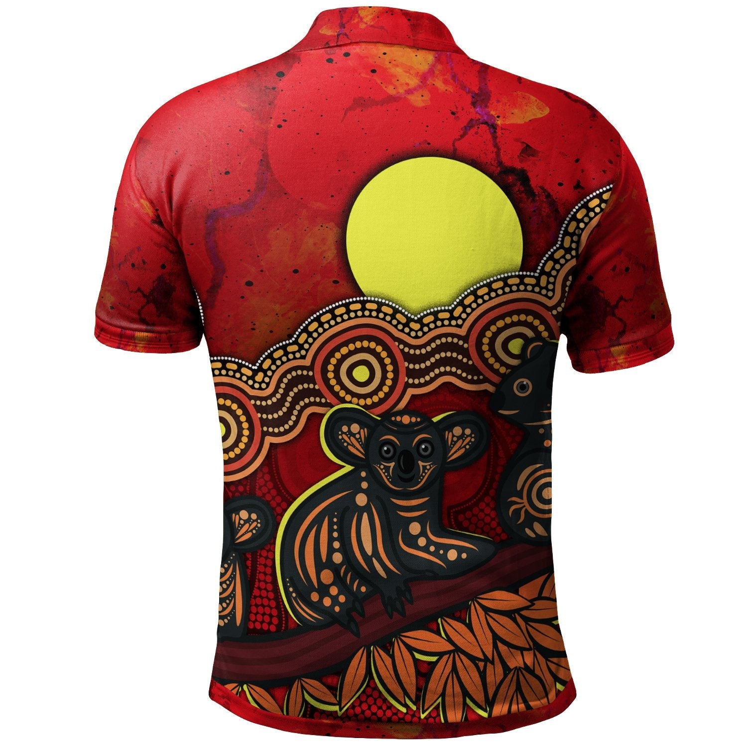 Aboriginal Polo Shirt - Australian Indigenous Koala - Vibe Hoodie Shop