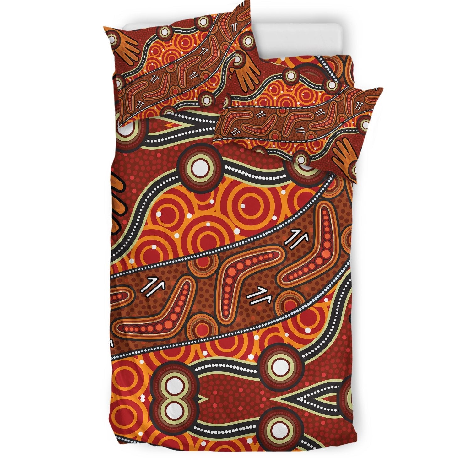 Aboriginal Bedding Set - Indegenous Dot Painting Art - Vibe Hoodie Shop