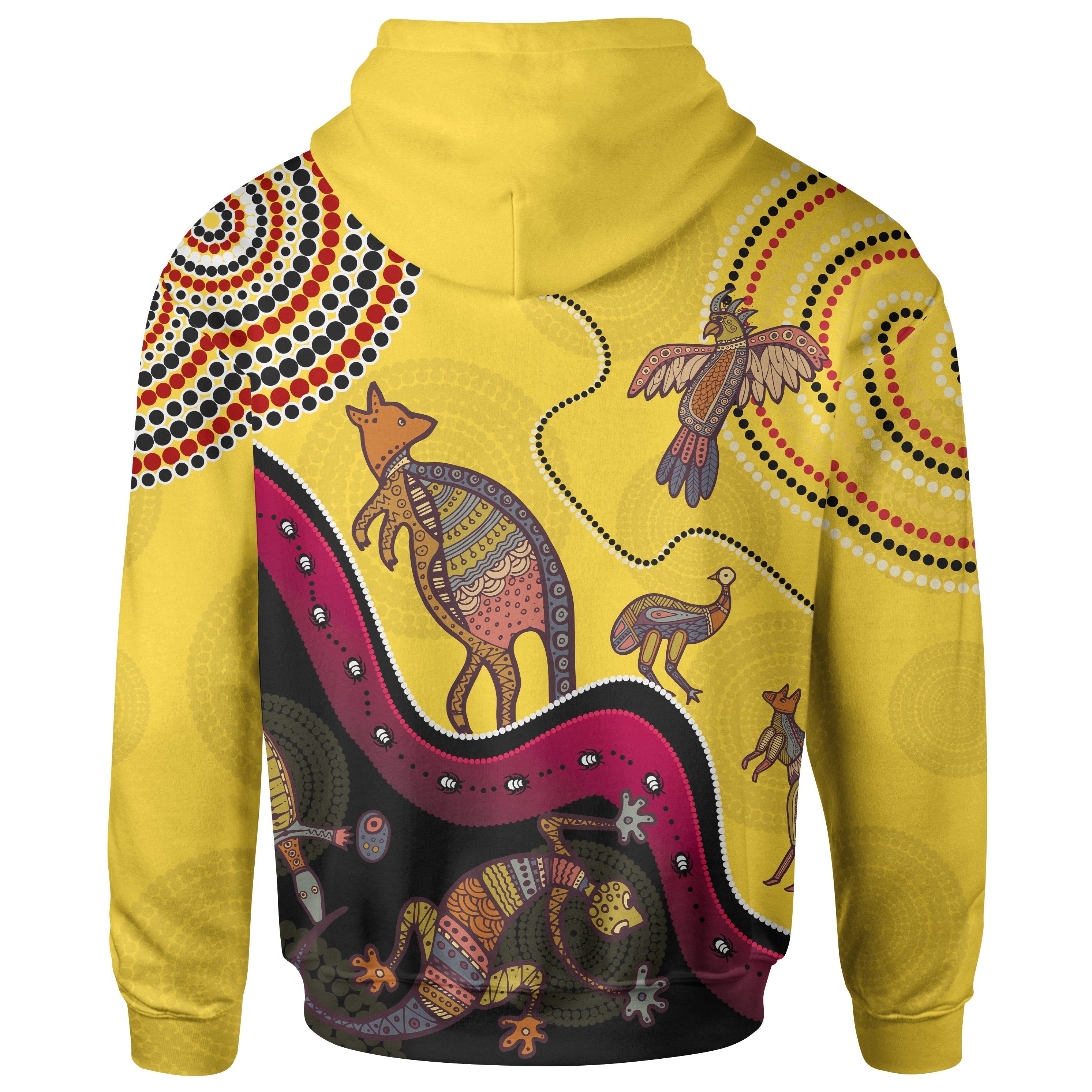 Aboriginal Hoodie - Indigenous Animals Life Art - Vibe Hoodie Shop