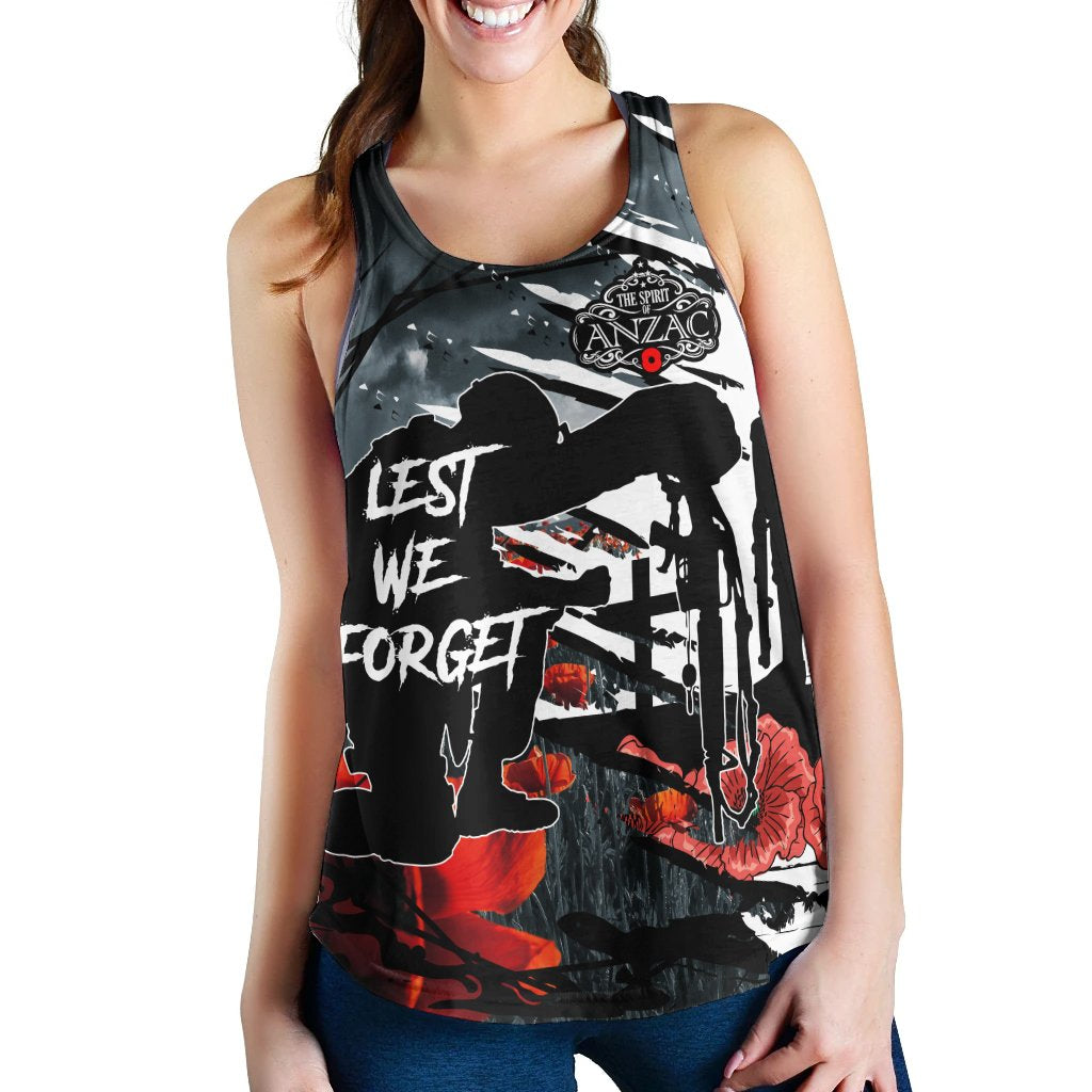 ANZAC Day Woman's Racerback Tank - The Spirit of ANZAC - Vibe Hoodie Shop