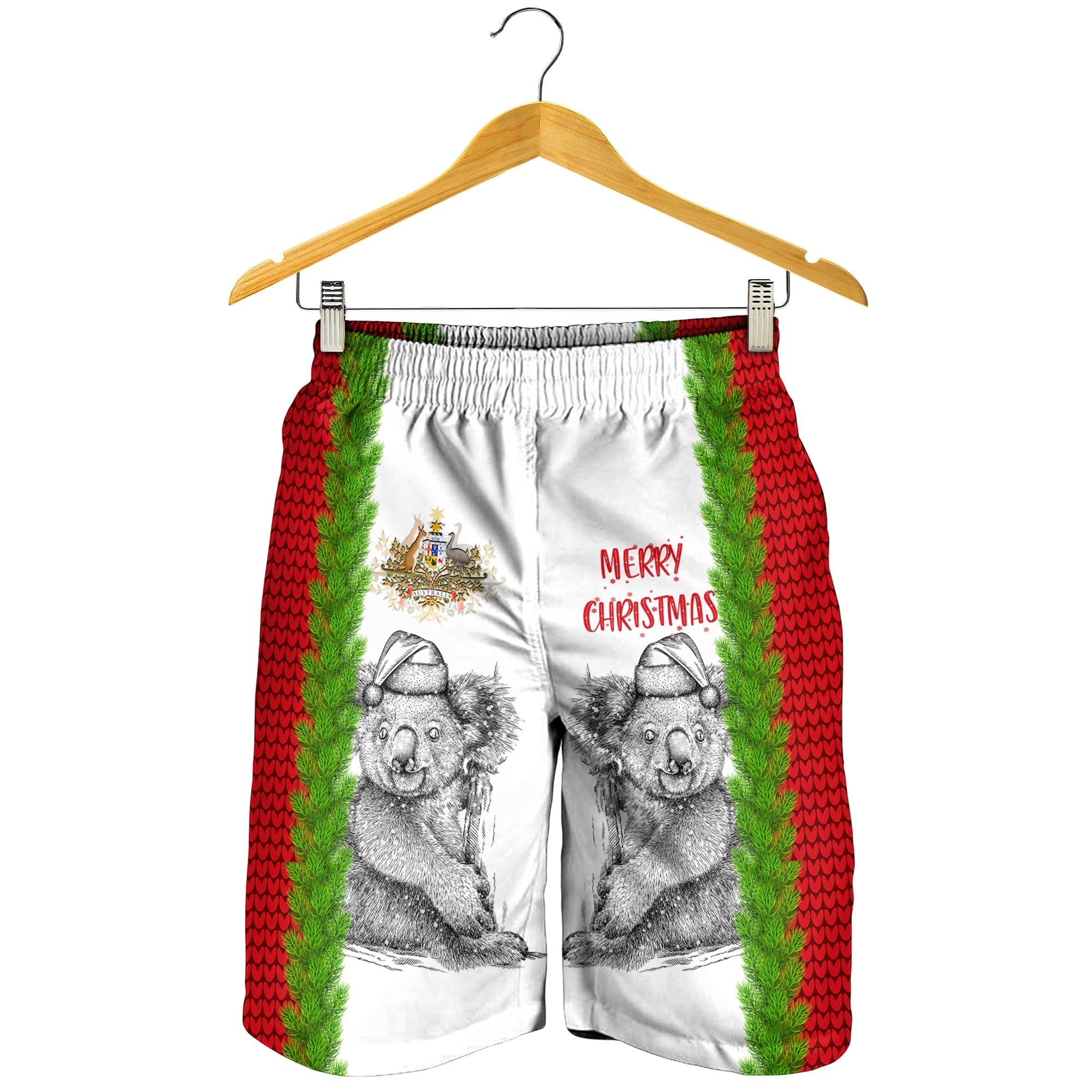 Custom Australia Christmas Men's Shorts - Merry Christmas Koala - Vibe Hoodie Shop