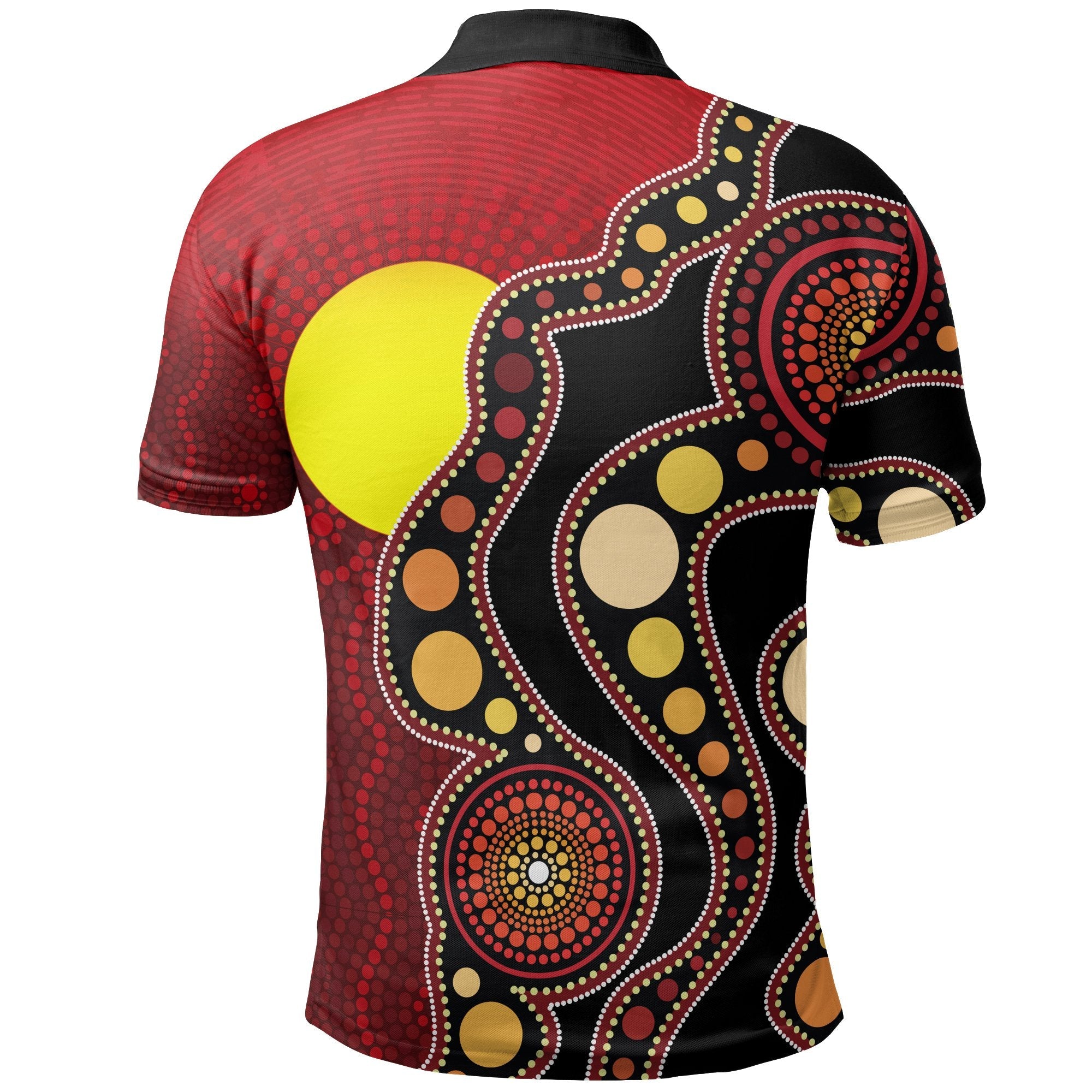 Aboriginal Polo Shirt, Australia Aboriginal Lives Matter Flag Circle Dot Painting Art - Vibe Hoodie Shop