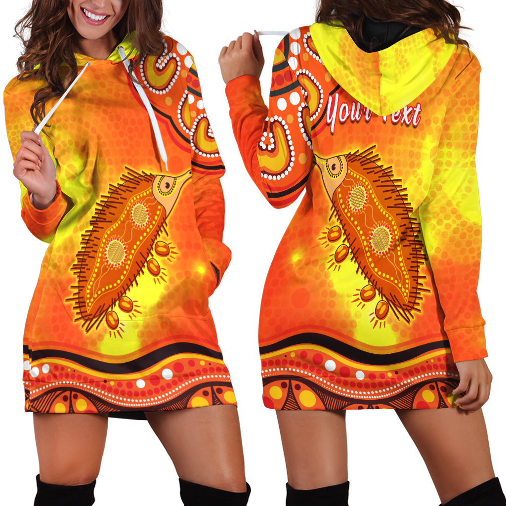 (Custom Personalised) Echidna Aboriginal Hoodie Dress Australian Animal - Vibe Hoodie Shop