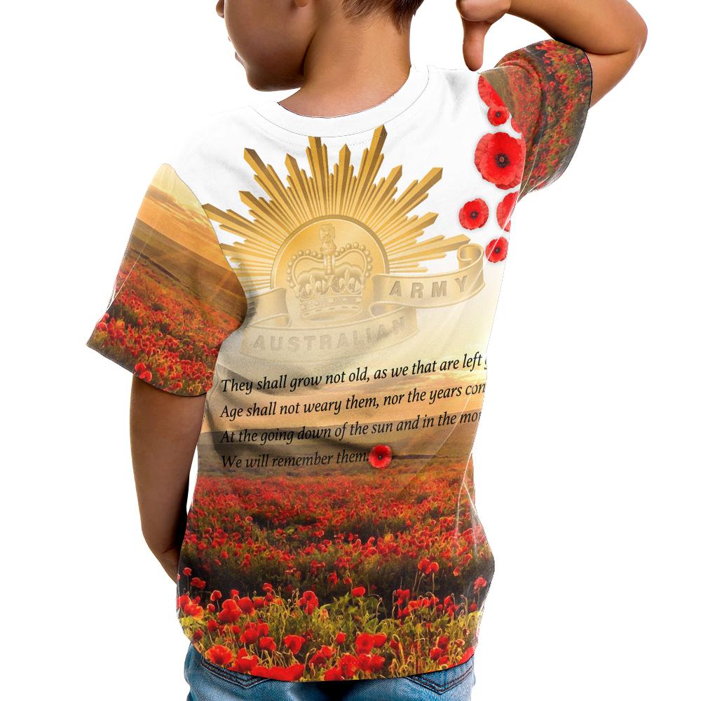 ANZAC Day 2021 T shirt Kid - We Will Remember Them - Vibe Hoodie Shop