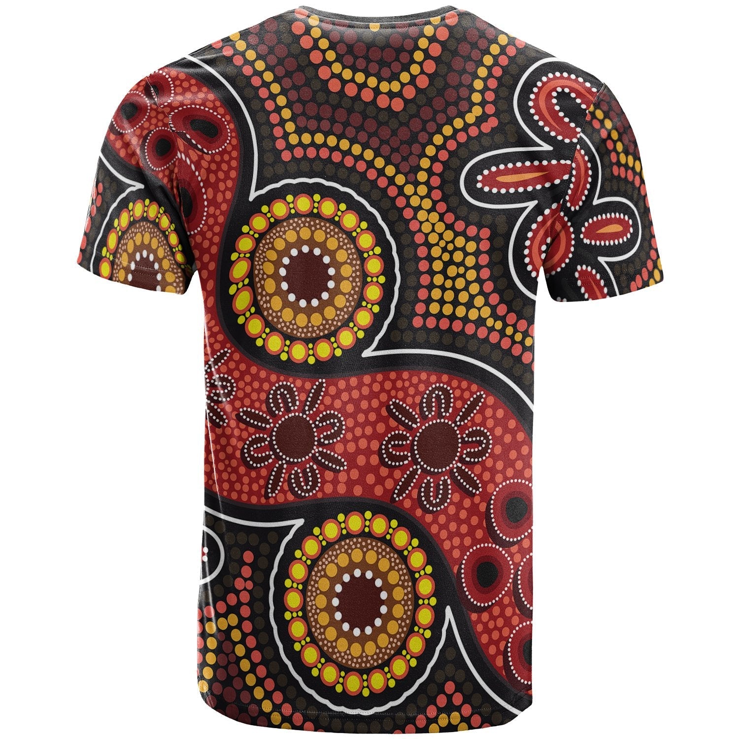 Aboriginal T shirt - Indigenous Circle Dot Painting Style - - Vibe Hoodie Shop