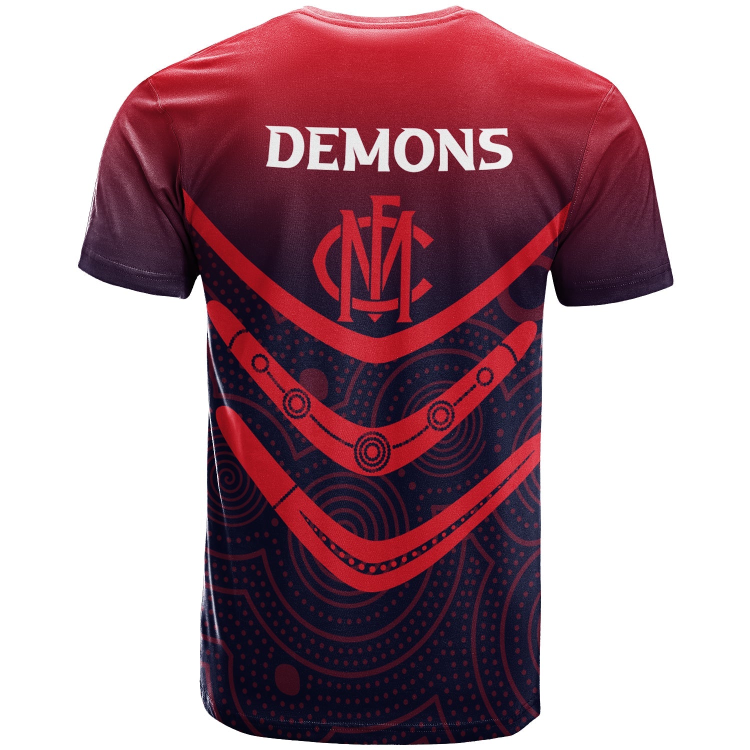 Melbourne Demons T shirt - Aboriginal Dot Painting - - Vibe Hoodie Shop