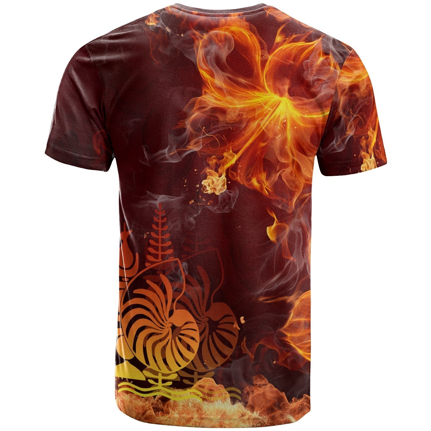 New Caledonia Polynesian T - Shirt - Fire Hibiscus - Vibe Hoodie Shop