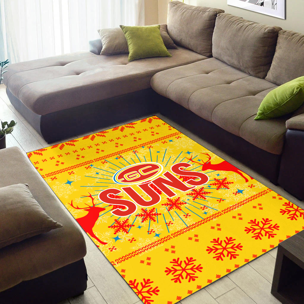 Gold Coast Suns Area Rug - Christmas Ugly Style - - Vibe Hoodie Shop