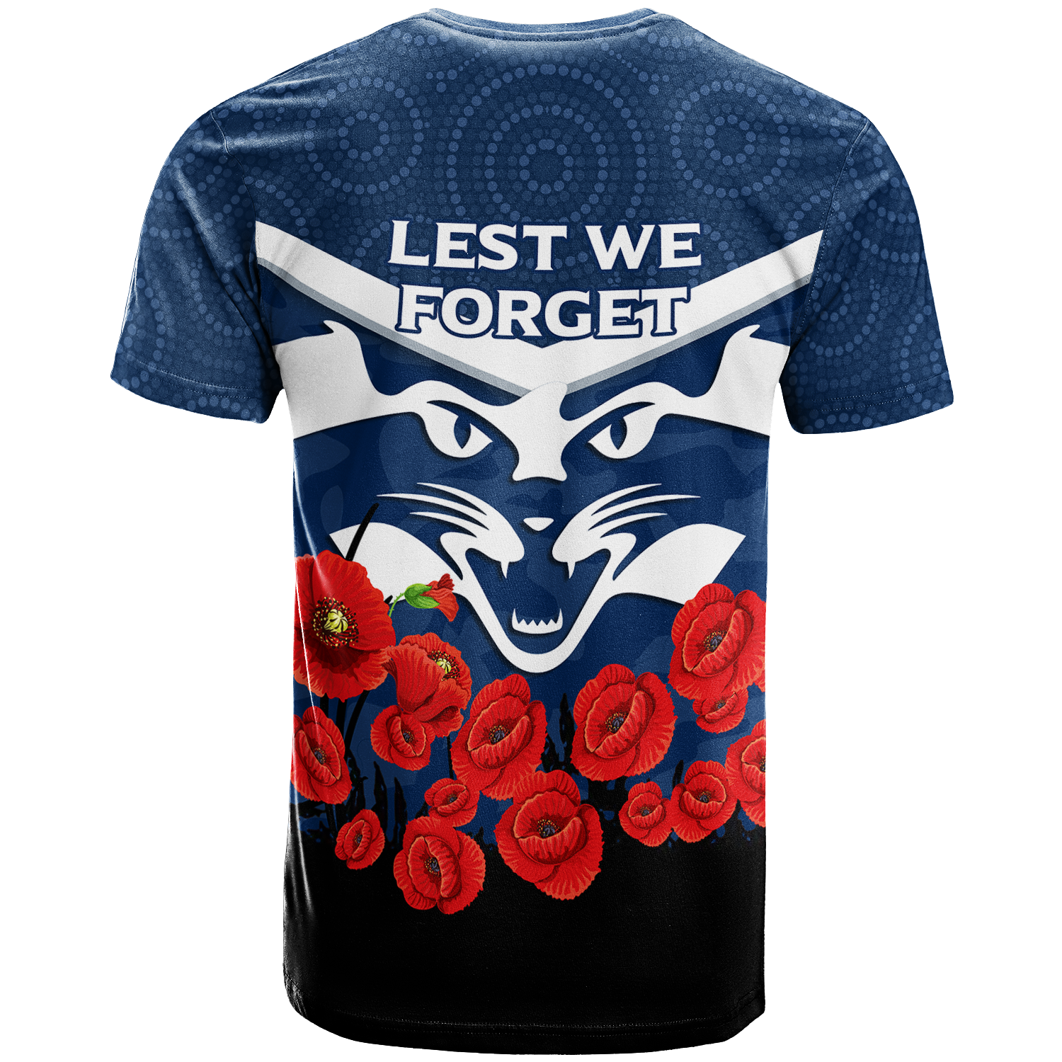 Geelong Cats ANZAC Day T shirt - Indigenous Art - - Vibe Hoodie Shop