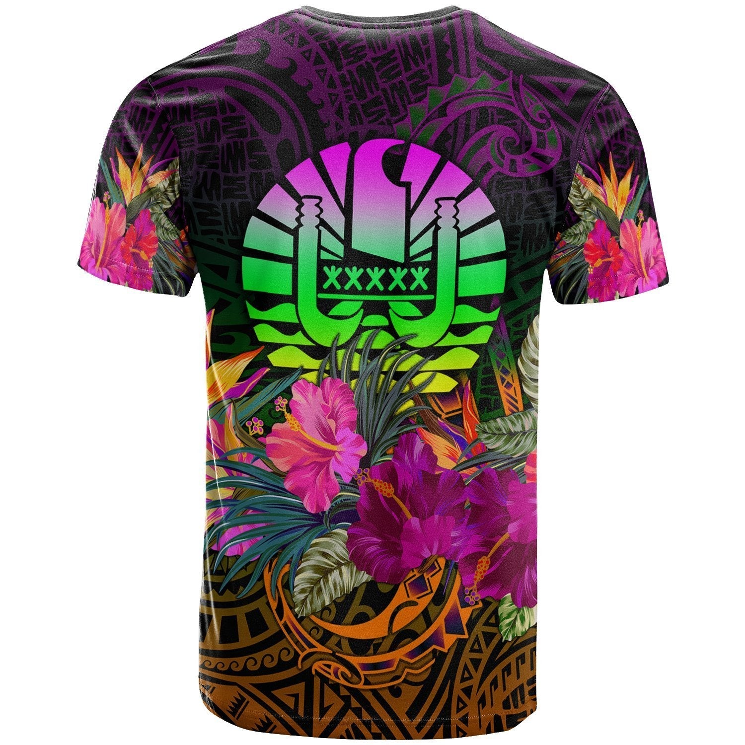 Tahiti Polynesian T shirt - Summer Hibiscus - Vibe Hoodie Shop