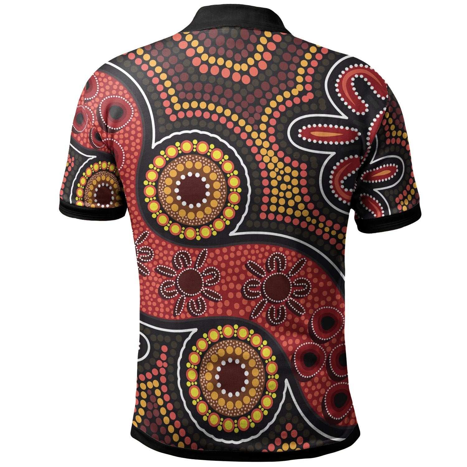 Aboriginal Polo Shirt - Indigenous Circle Dot Painting Style - - Vibe Hoodie Shop