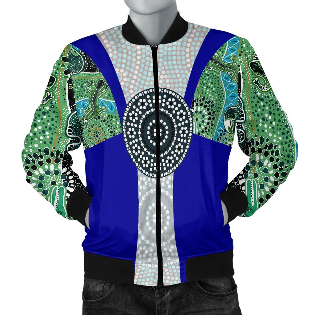 Men's Bomber Jacket - Flag of Torres Strait Islanders - Vibe Hoodie Shop