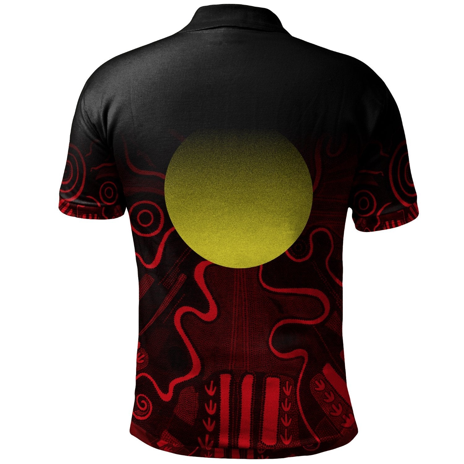 (Custom Text) Aboriginal Polo Shirt - Indigenous Flag Grunge Style - Vibe Hoodie Shop