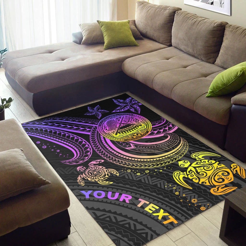 American Samoa Custom Personalised Area Rug - Pink Turtle - Vibe Hoodie Shop