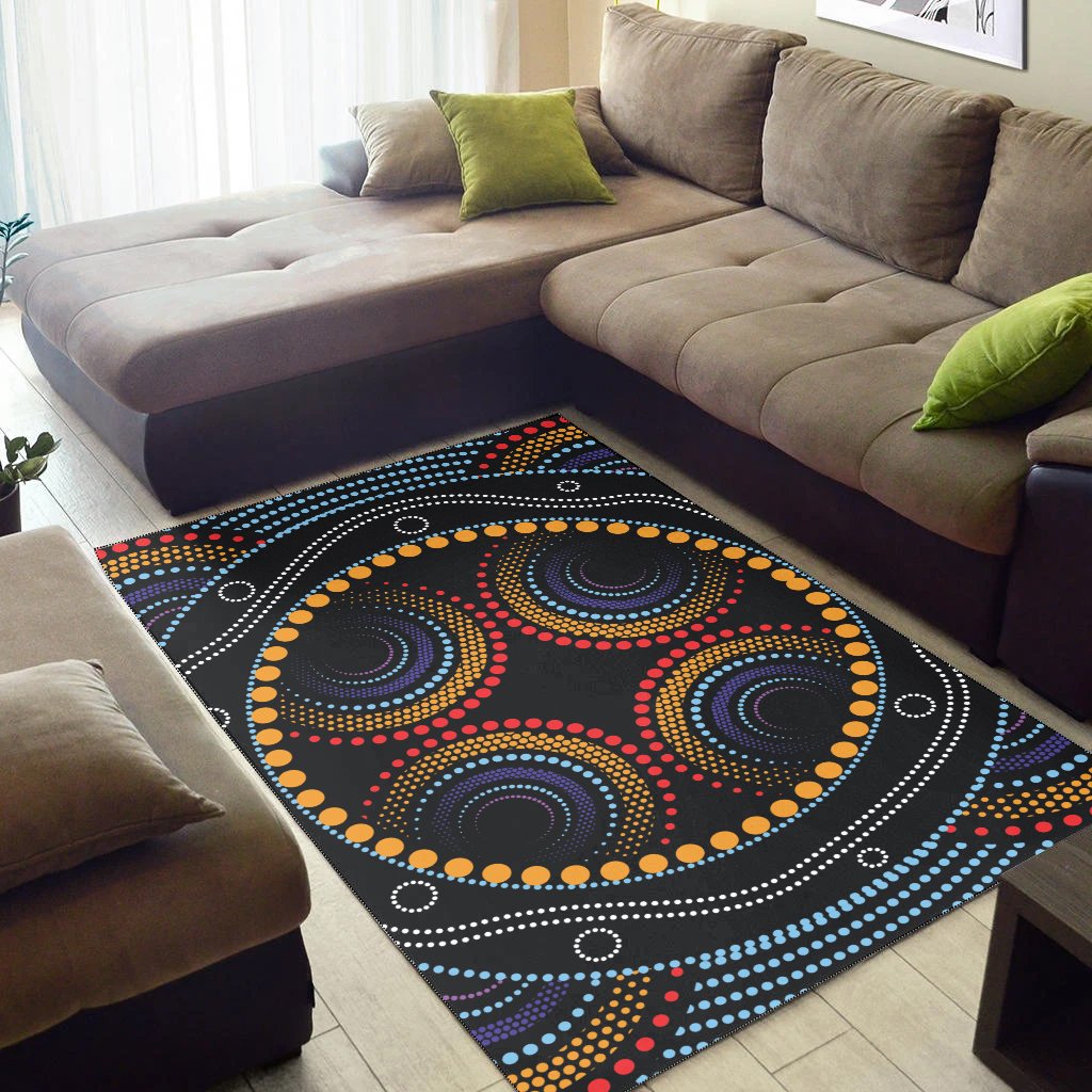 Aboriginal Area Rug - Dreamtime Dot Painting Aboriginal Style - Vibe Hoodie Shop