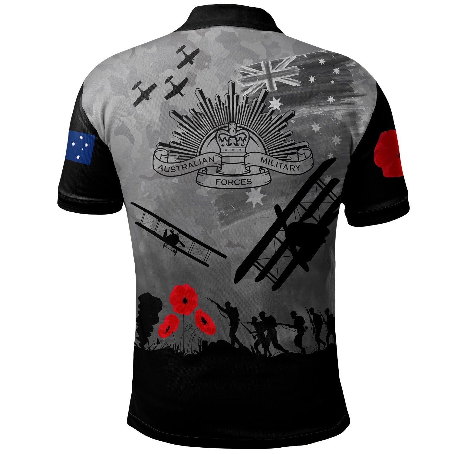 ANZAC Polo Shirt - Lest We Forget - Vibe Hoodie Shop