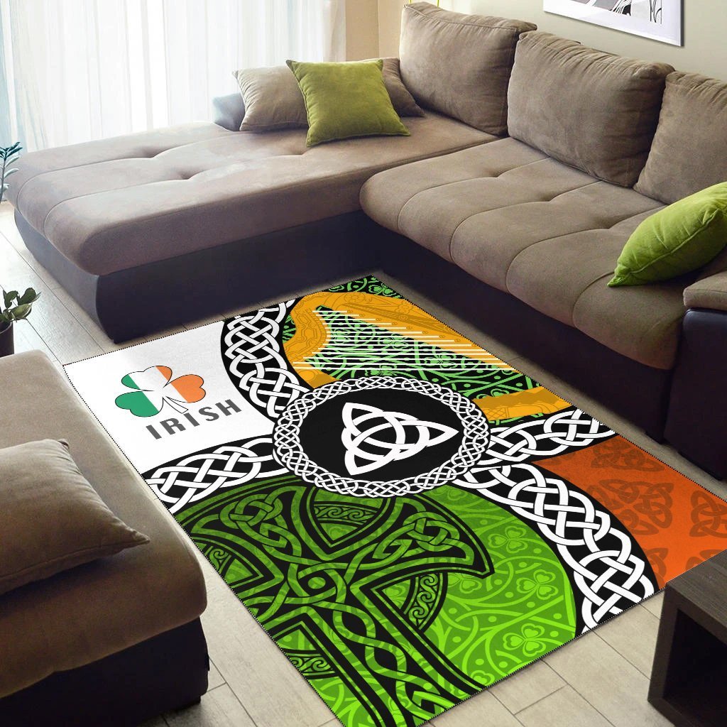 Ireland Legend Area Rug - Ireland With Circle Celtics Knot - Vibe Hoodie Shop