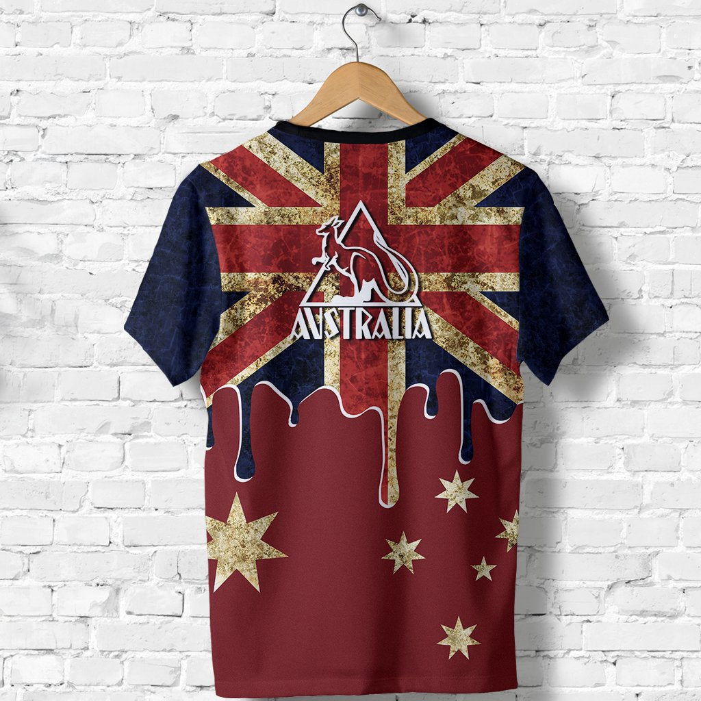 T shirt - Aus Flag T shirt Vintage Kangaroo Symbol - Vibe Hoodie Shop