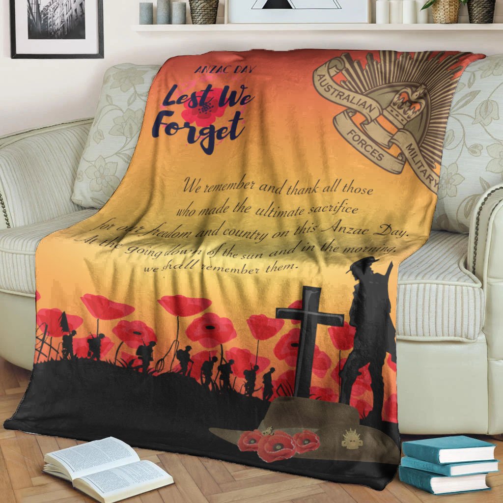 ANZAC Day Premium Blanket - Lest We Forget - Vibe Hoodie Shop
