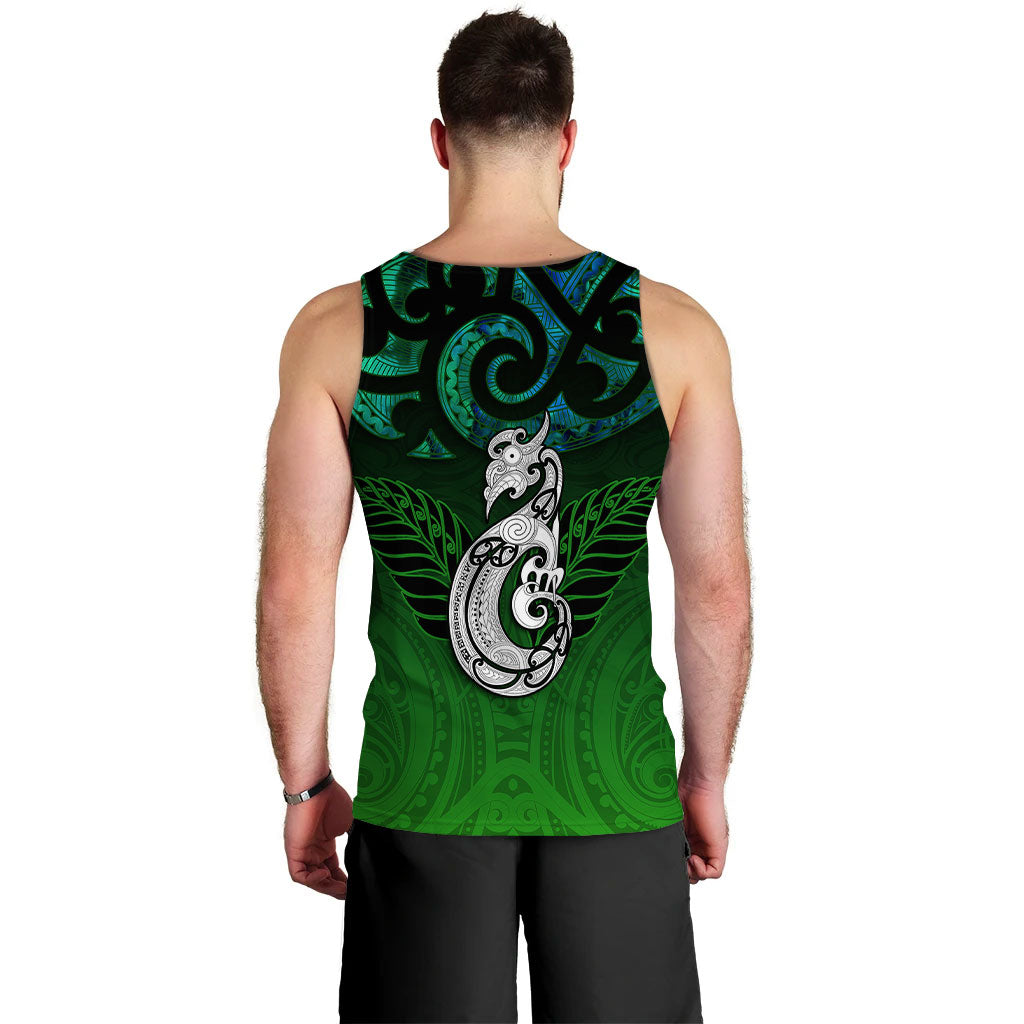 New Zealand Maori Men Tank Top - Paua Shell Green - - Vibe Hoodie Shop