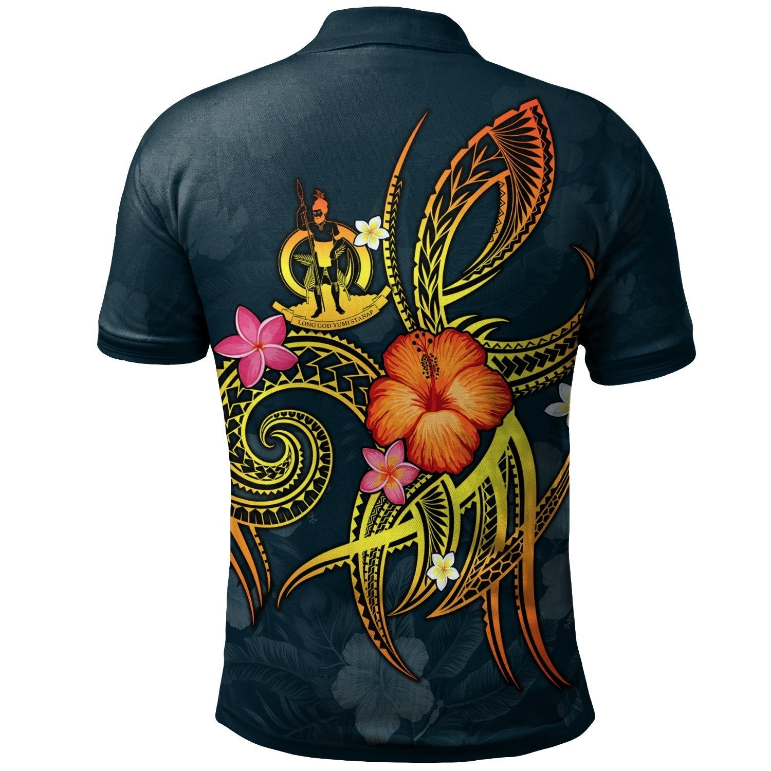 Vanuatu Polynesian Personalised Polo Shirt - Legend of Vanuatu (Blue) - Vibe Hoodie Shop