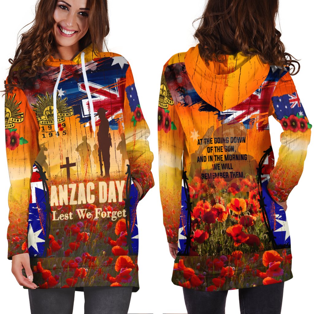 Australia ANZAC Day 2021 Hoodie Dress - ANZAC Day Commemoration 1939 - 1945 - Vibe Hoodie Shop