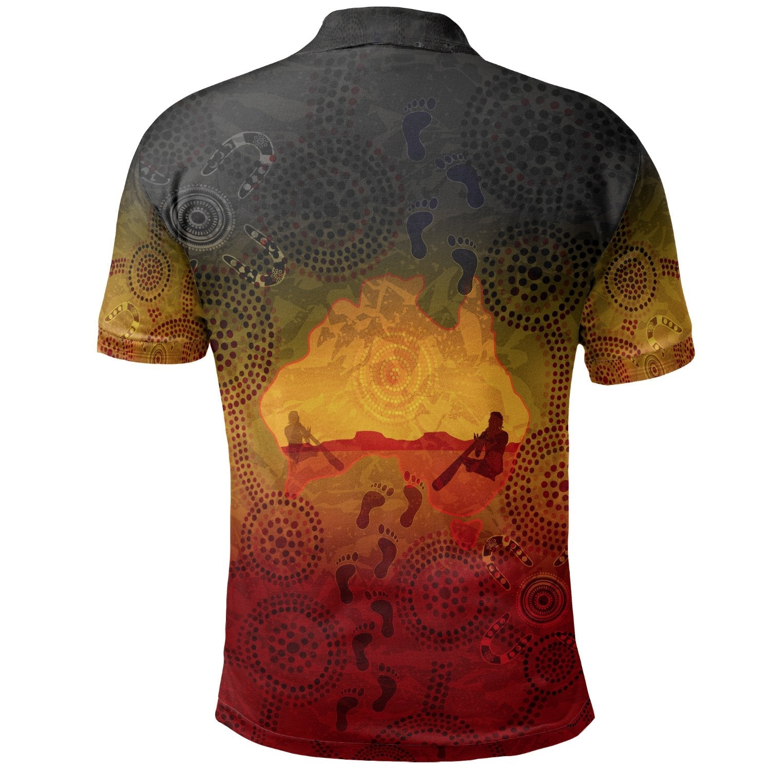 Custom Aboriginal Polo Shirt, Australian Map with Indigenous Color - Vibe Hoodie Shop