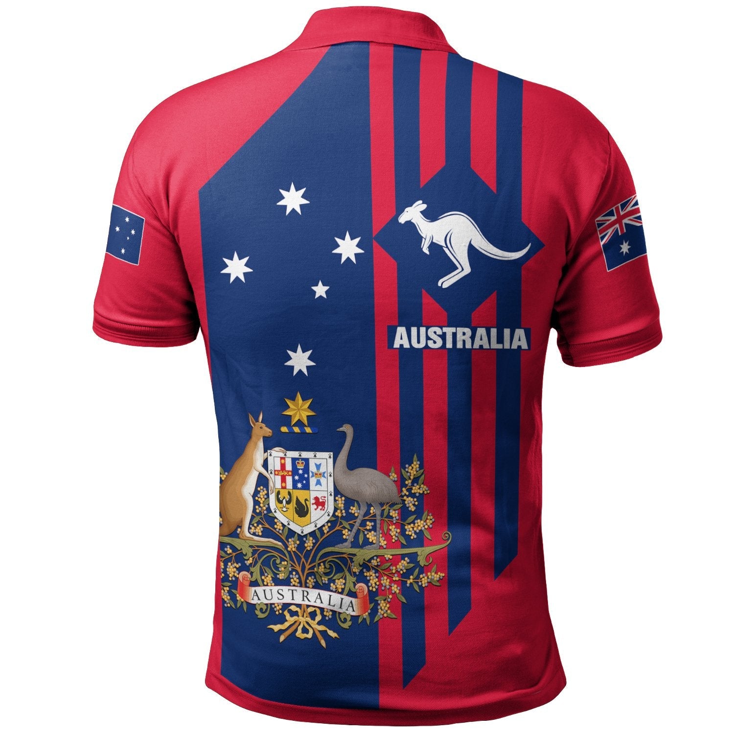 Custom Polo Shirt - Australia Kangaroo Sign - Vibe Hoodie Shop