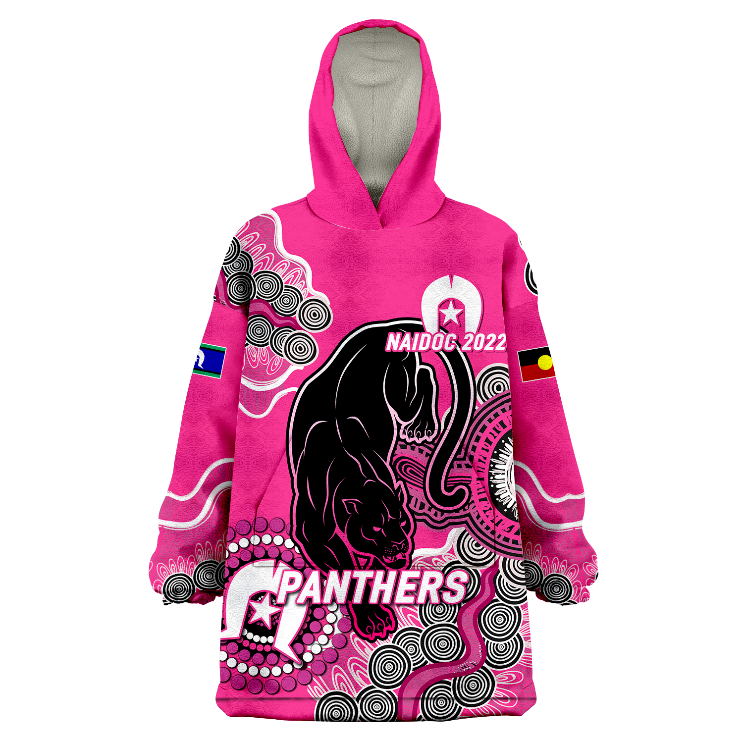 Panthers Rugby NAIDOC 2022 Aboriginal Wearable Blanket Hoodie - - Vibe Hoodie Shop