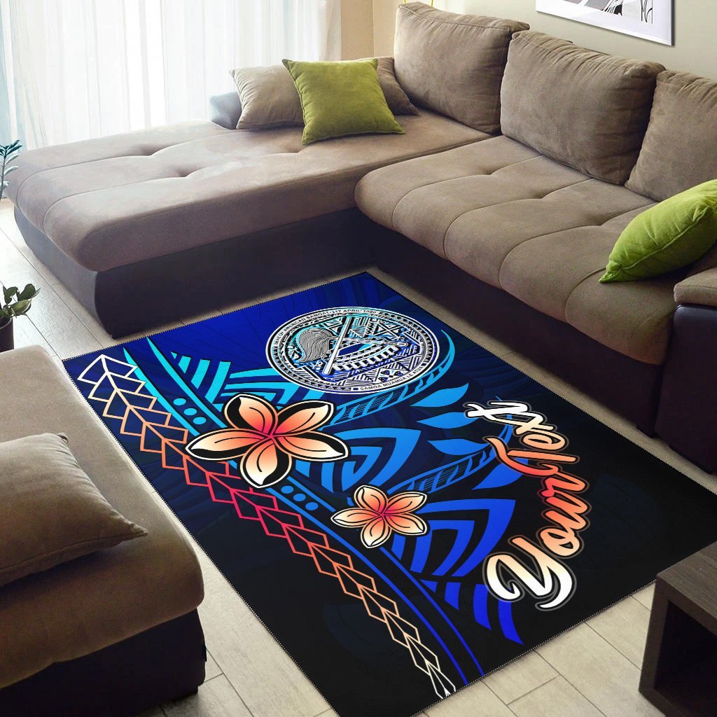 American Samoa Custom Personalised Area Rug - Vintage Tribal Mountain - Vibe Hoodie Shop