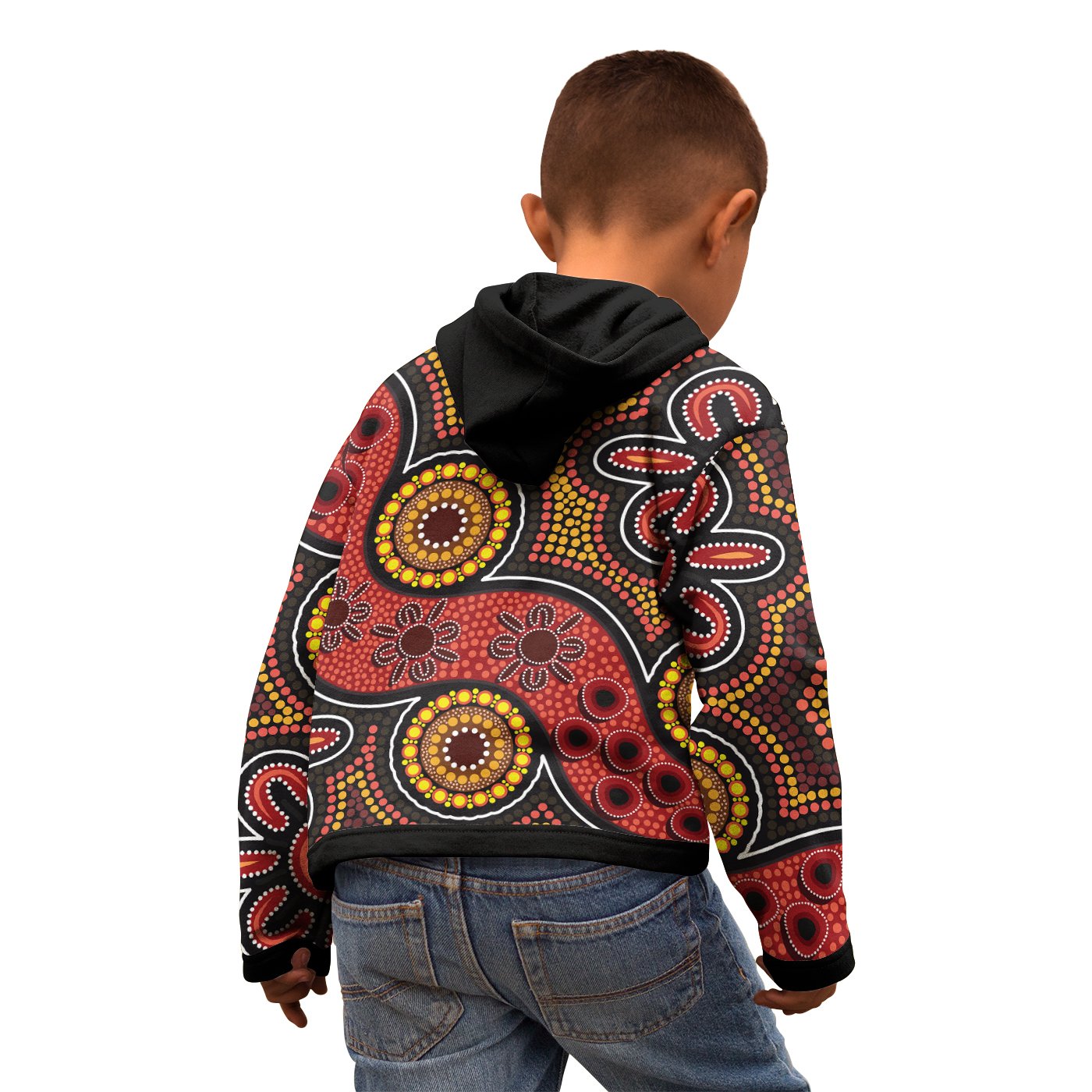 Custom Aboriginal Zip - Up Hoodie - Indigenous Circle Dot Painting Style - - Vibe Hoodie Shop