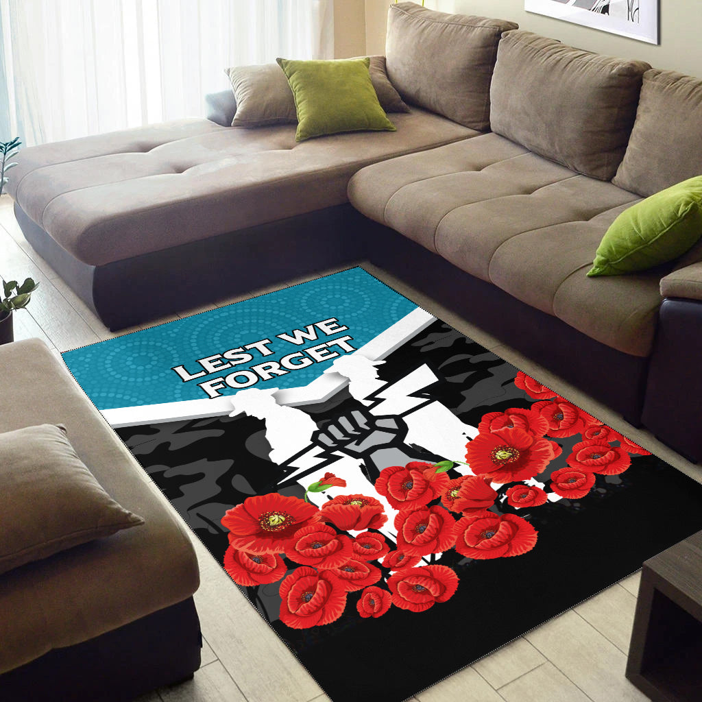 Port Adelaide Power ANZAC Day Indigenous Art Area Rug - - Vibe Hoodie Shop