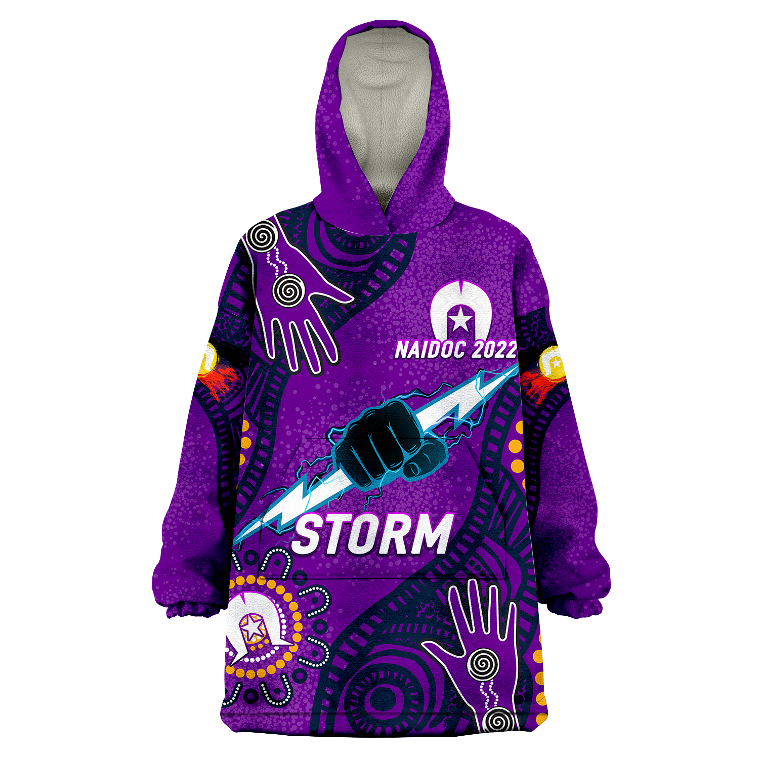 Storm Rugby NAIDOC 2022 Aboriginal Wearable Blanket Hoodie - - Vibe Hoodie Shop