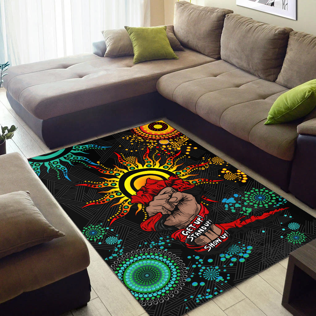 NAIDOC Week 2022 Aboriginal Art Unique Area Rug - - Vibe Hoodie Shop