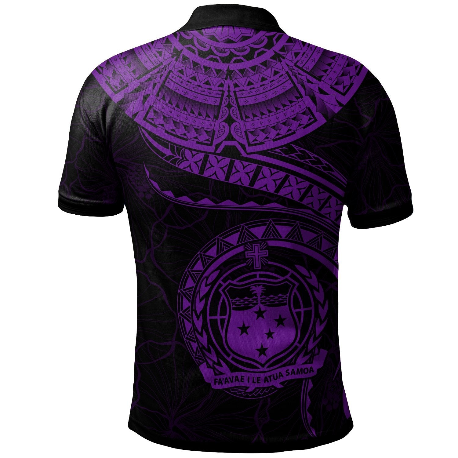 Polynesian Samoa Personalised Polo Shirt - Samoan Waves (Purple) - Vibe Hoodie Shop