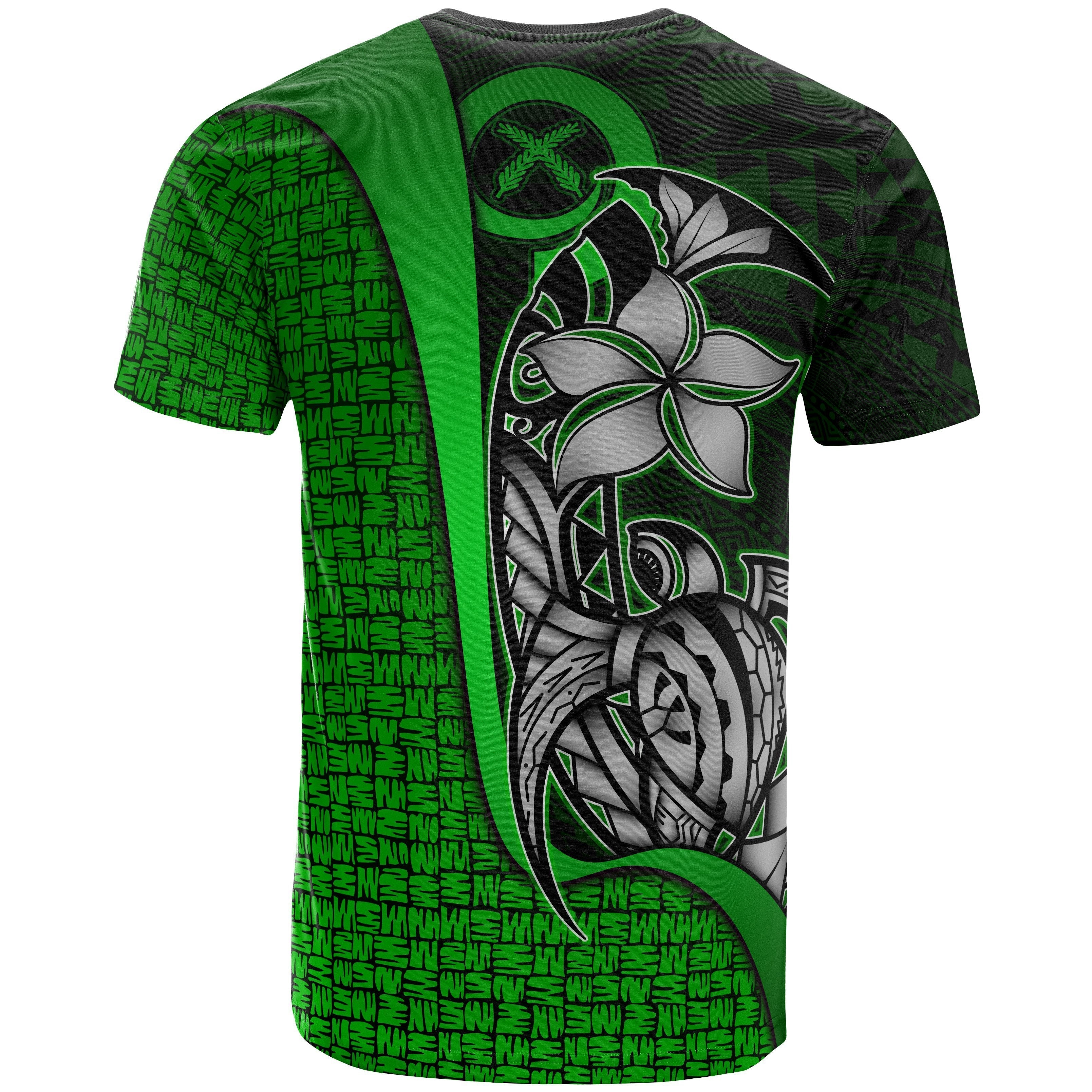 Vanuatu T shirt Green - Turtle With Hook - Vibe Hoodie Shop