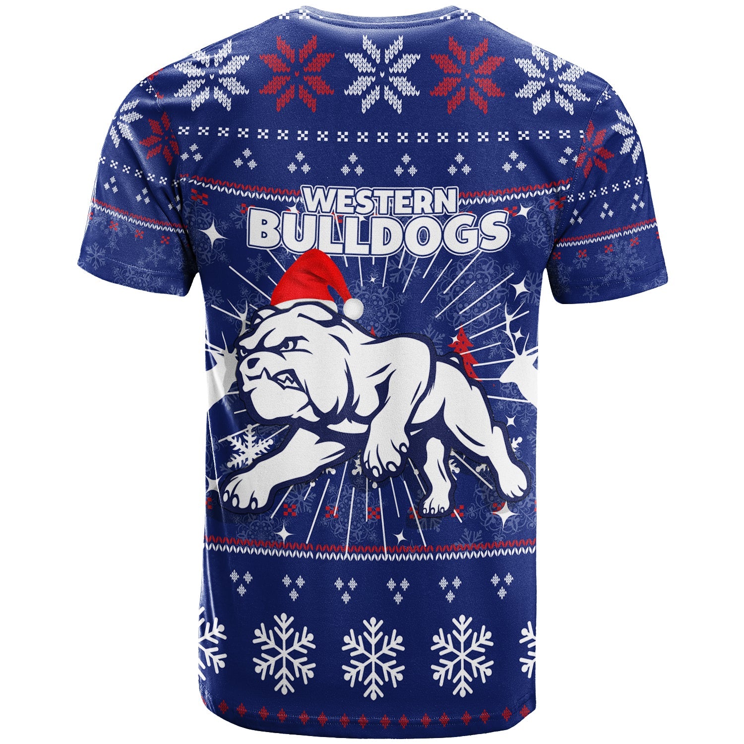 Western Bulldogs T shirt - Christmas Ugly Style - - Vibe Hoodie Shop