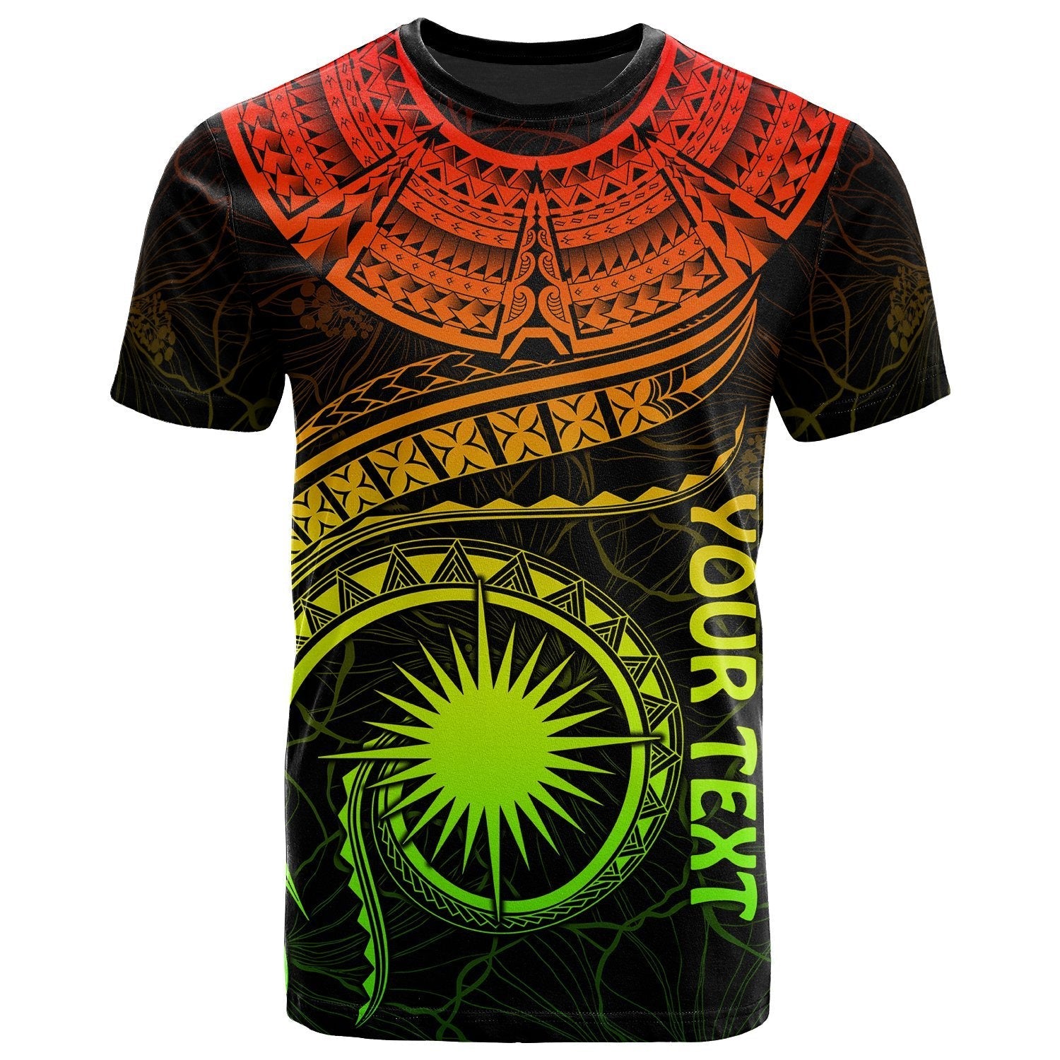 Marshall Islands Polynesian Personalised T shirt - Marshall Islands Waves (Reggae) - Vibe Hoodie Shop