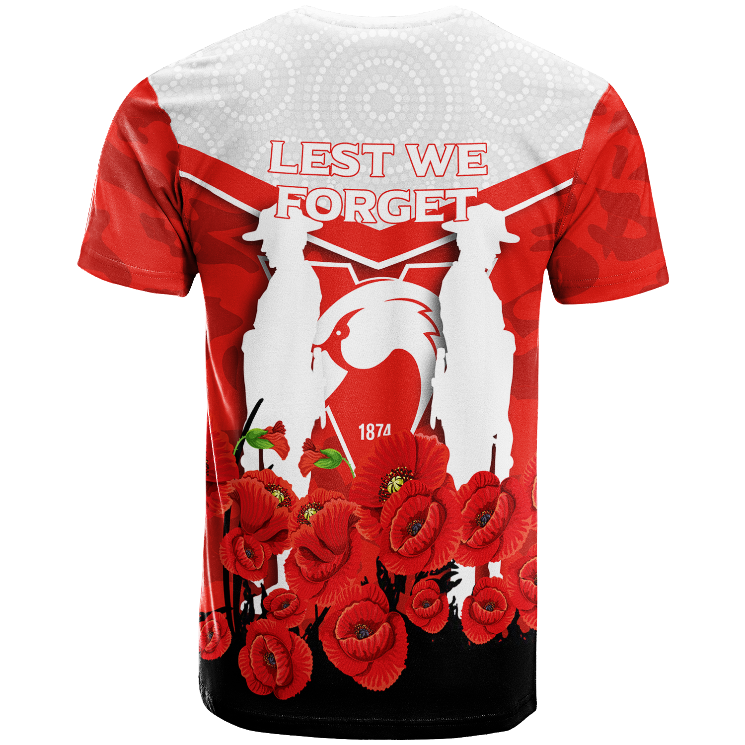 Sydney Swans ANZAC Day Indigenous Art T shirt - - Vibe Hoodie Shop