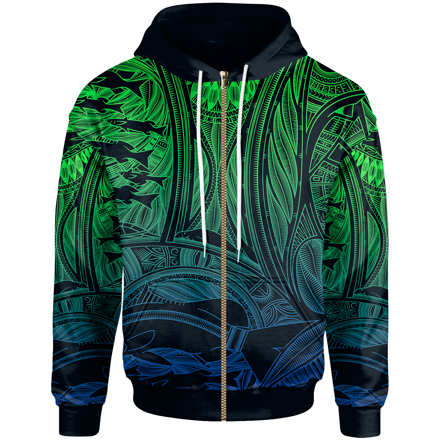 Torres Strait Islanders Zip - Up Hoodie - Ocean Art - Vibe Hoodie Shop