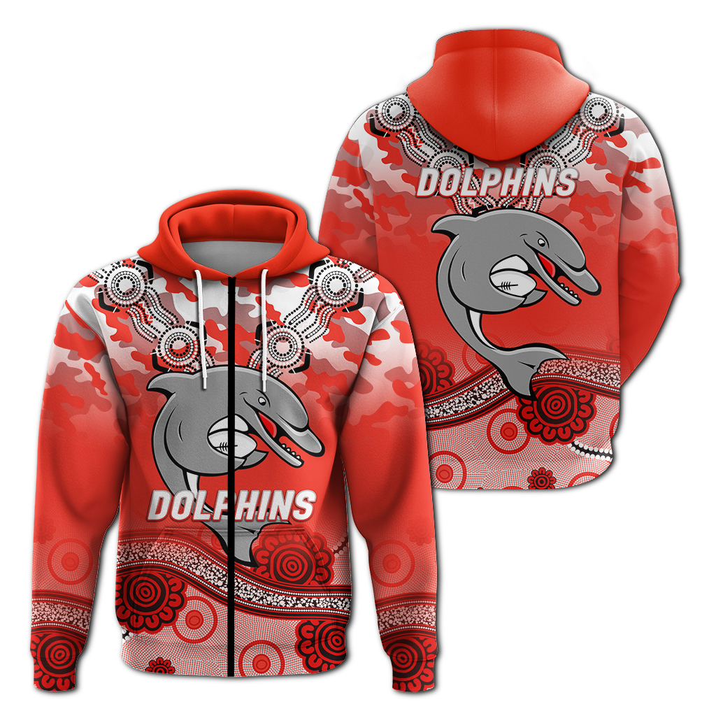 Dolphins Rugby ANZAC Day Camouflage Indigenous Art Hoodie - LT12 - Vibe Hoodie Shop