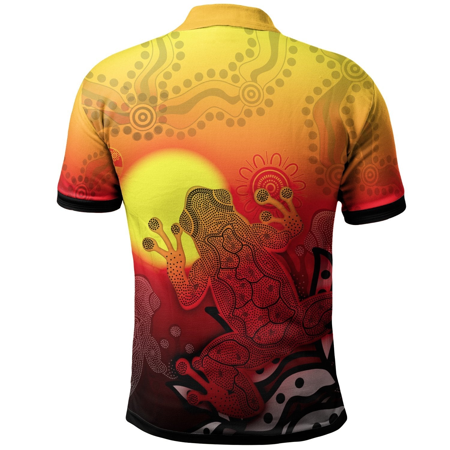 Custom Aboriginal Polo Shirts - Indigenous Frog (Red) - Vibe Hoodie Shop