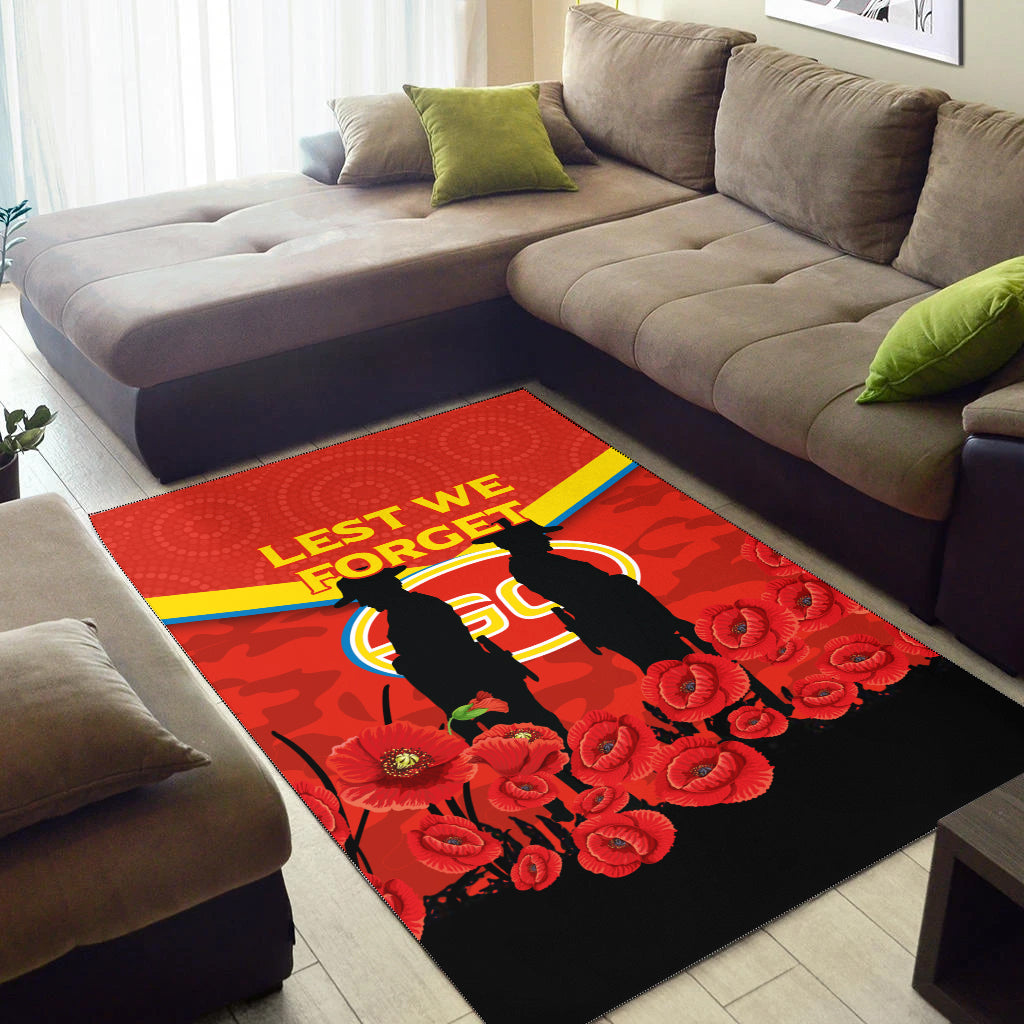 Gold Coast Suns ANZAC Day Area Rug - Indigenous Art - - Vibe Hoodie Shop